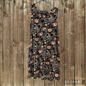 Loft Black flower dress, Size XS above the knee